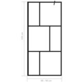 Pregrada za tuširanje od kaljenog stakla crna 90 x 195 cm | shoptok.hr