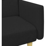  Kavč dvosed z blazinami in stolčkom za noge črno blago | Shoptok.si