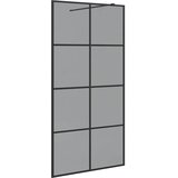  Zid za walk-in tuš Crna 100 x 195 cm Staklo otporno na udarce | shoptok.hr
