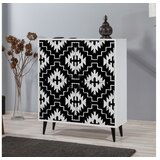 Hanah home Komoda Multilux Swan 95x111x36cm Bijelo-crna | Eponuda.ba