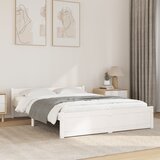 Maison Chic Posteljni okvir - Dvoposteljna postelja - Zakonska postelja bel iz trdnega lesa 140x200 cm-J10168, (21765211) | Shoptok.si