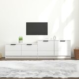 vidaXL TV omarica visok sijaj bela 158,5x36x45 cm konstruiran les Cene
