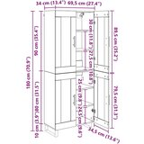 vidaXL Highboard 2 pcs Staro drvo Inženjerska drva i staklo | shoptok.hr