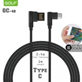  USB kabl tip C 1m 90° GOLF GC-48T crni | Eponuda.com