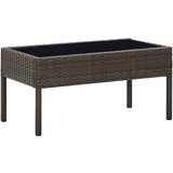vidaXL Vrtna miza rjava 75x40x37 cm poli ratan, (20580765) Cene