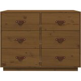  Komoda smeđa boja meda 100 x 40 x 75 cm od masivne borovine | shoptok.hr
