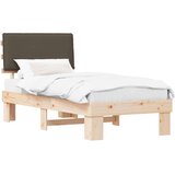  Posteljni okvir z oblazinjenim vzglavjem Taupe 75 x 190 cm, (5000101551) | Shoptok.si