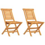 The Living Store Zložljivi vrtni stoli 2 kosa 47x63x90 cm trdna tikovina - Zložljiv Vrtni Stol, (21460482) | Shoptok.si