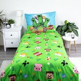 Jerry Fabrics Zelena/modra enojna bombažna otroška posteljnina 140x200 cm Minecraft "Outdoor Mobs" – | Shoptok.si