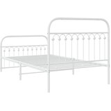  Metalni okvir kreveta uzglavlje i podnožje bijeli 107x203 cm | shoptok.hr