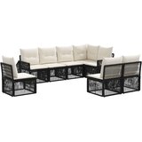 vidaXL Vrtna sedežna garnitura 8 pcs Črna in krem bela poli ratan, (5000271498) | Shoptok.si