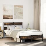  Okvir kreveta bez madraca s uzglavljem boja hrasta 120x200 cm | shoptok.hr