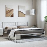  Metalni okvir za krevet s uzglavljem bijeli 183x213 cm | shoptok.hr