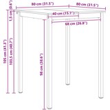  Stol za bar Bijelo 80 x 80 x 105 cm Čvrsto borovo drvo | Shoptok.si