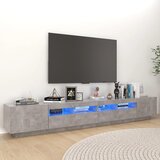 Furnova TV omarica z LED lučkami betonsko siva 260x35x40 cm, (21922665) Cene