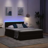  LED krevet za pohranu s madracem Crna 140 x 200 cm Baršun | Shoptok.si