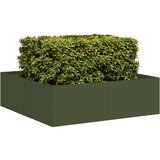 Maison Chic Cvetlični Lonec - Cvetlično korito olivno zelena 100x100x30 cm Jeklo, (21788972) | Shoptok.si