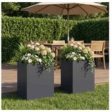 vidaXL Vrtna saksija 2 kom. Antracit 40 x 30 x 50 cm Čelična vrata - Antracit 40 x 30 x 50 cm 2 | shoptok.hr