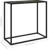  Konzolni stol crni 80 x 35 x 75 cm od kaljenog stakla | shoptok.hr