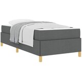 vidaXL Konstrukcija postelje z vzmetnico Temno siva 90 x 190 cm blago, (5000124168) | Shoptok.si