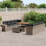 Sjedeća garnitura za vrt 11 kom. Siva poliratan 255 x 62 x 85 cm | Shoptok.si