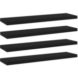 vidaXL Police za knjige 4 kom crne 40 x 10 x 1,5 cm konstruirano drvo Cijene