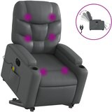 Maison Chic Električni masažni stol - Relax naslanjač s funkcijo vstajanja sivo umetno usnje, (22061198) Cene