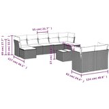  10-dijelni set vrtnih sofa poliratan s jastucima svijetlosivi | shoptok.hr