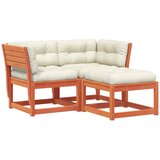 Maison Chic Seti vrtnega pohištva - Vrtna garnitura - Vrtni pohištvo set 3-delna z blazinami voščeno rjava, (21809744) | Shoptok.si