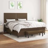  Box spring postelja z vzmetnico temno rjava 160x200 cm blago, (20899163) Cene