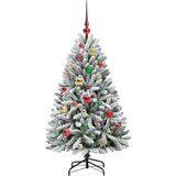 vidaXL Umestno božično drevo Zelena in Bela 120 cm PVC in kovina | Shoptok.si