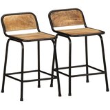 vidaXL Barski stolčki 2 črni 46x35,5x70 cm trden mangov les | Shoptok.si