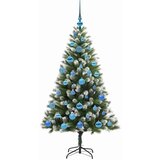 vidaXL Umjetna jelka s pantenom i pahuljicama Zelena i bijela 150 cm | shoptok.hr