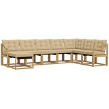 vidaXL Zunanja garnitura za sedenje z blazino 8 pcs Bela in bež, (5000281602) | Shoptok.si