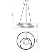  Redo 01-4361 - LED luster na sajli TORSION LED/40W/230V (prigušiva) zlatna | Eponuda.com