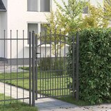 vidaXL Vrata ograje s bodicami Siva 170 x 100 cm | Shoptok.si