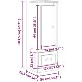  Visoka komoda siva sonome 36x35,5x103,5 cm konstruiranog drva Slike