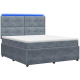  LED okvir za krevet s madracem Tamnosiva 140 x 190 cm Baršun | shoptok.hr