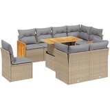 Maison Chic Seti vrtnega pohištva - Vrtna garnitura 9-delna z blazinami bež poli ratan, (21795821) | Shoptok.si