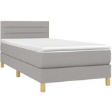  Box spring postelja z vzmetnico LED svetlo siva 80x200 cm blago, (20789492) | Shoptok.si