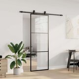  Klizna vrata s priborom crna 76 x 205 cm od ESG stakla | shoptok.hr