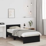  Okvir kreveta s uzglavljem s uzglavljem Crni hrast 90 x 200 cm | shoptok.hr