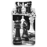 Jerry Fabrics Crno-bijela pamučna dječja posteljina za krevet za jednu osobu 140x200 cm Chess – Cijene