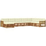  Set vanjskih sofa 8 kom. Prirodna i krem Čvrsto drvo akacije | shoptok.hr