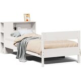 vidaXL Knjižna postelja brez vzmetnice bela 100x200 cm trdna borovina | Shoptok.si