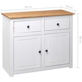  Komoda od borovine bijela 93 x 40 x 80 cm asortiman Panama | shoptok.hr