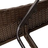  Ležaljka za sunčanje s jastucima smeđa 114x205x73 cm poli ratan - Smeđa 1 | shoptok.hr
