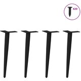  Noge za klub stolić konusnog oblika 4 kom crne 30-31 cm čelik | Eponuda.com