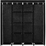  Ormar s 4 odjeljka crni 175 x 45 x 170 cm | shoptok.hr
