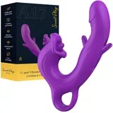 Erospace - jezični vibrator za klitoris in kimajoči vibrator za G-točko (vijoličen)